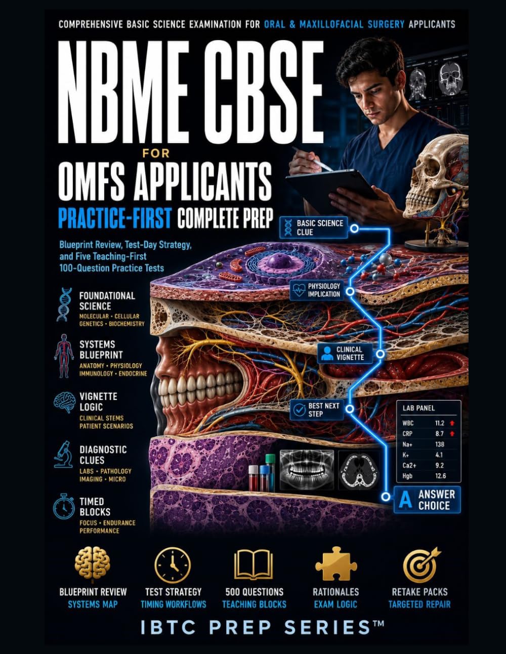 NBME CBSE FOR OMFS APPLICANTS: PRACTICE-FIRST COMPLETE PREP: BLUEPRINT REVIEW, TEST-DAY STRATEGY, AND FIVE TEACHING-FIRST 100-QUESTION PRACTICE TESTS