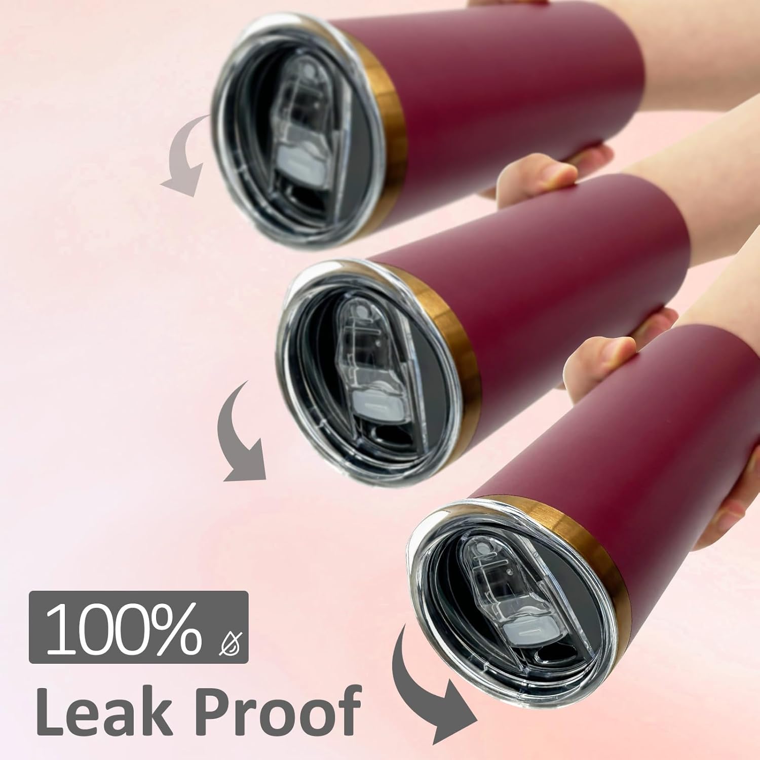 20 oz Skinny Tumblers Bulk, Stainless Steel Insulated Tumbler with Lids and Straws, Slim Double Wall Powder Coated Travel Coffee Mugs, Reusable Cup for Hot and Cold Drinks (Red,1 pack) - Image 3