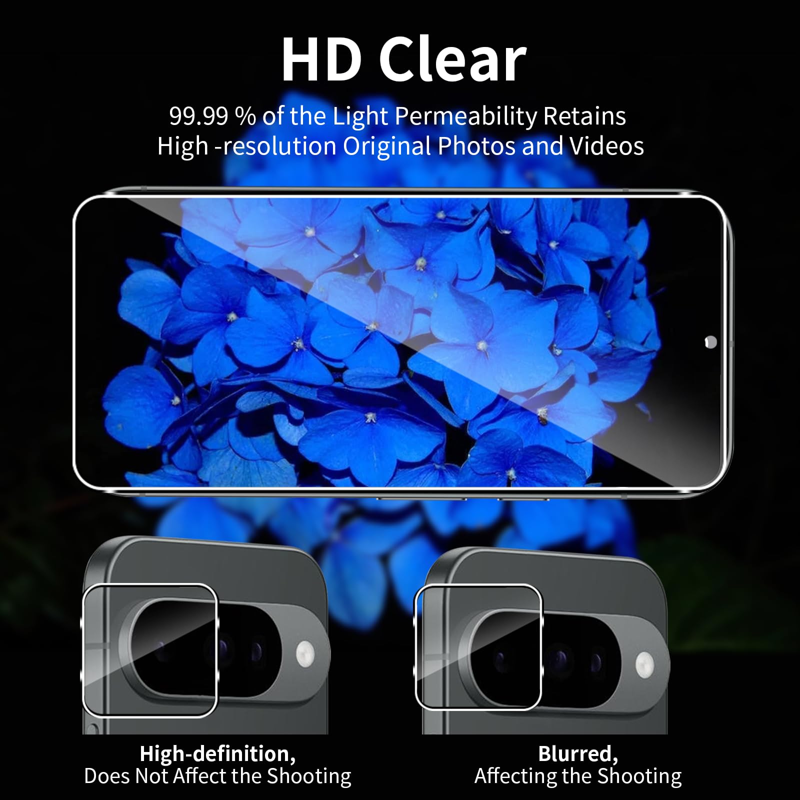 Verre Trempé Pour Google Pixel 10, [3+3 Pièces] Vitre Protection écran Protection Camera, 9H Dureté Ultra HD Anti Rayures Film Protection écran, Avec Outil D'alignement Facile