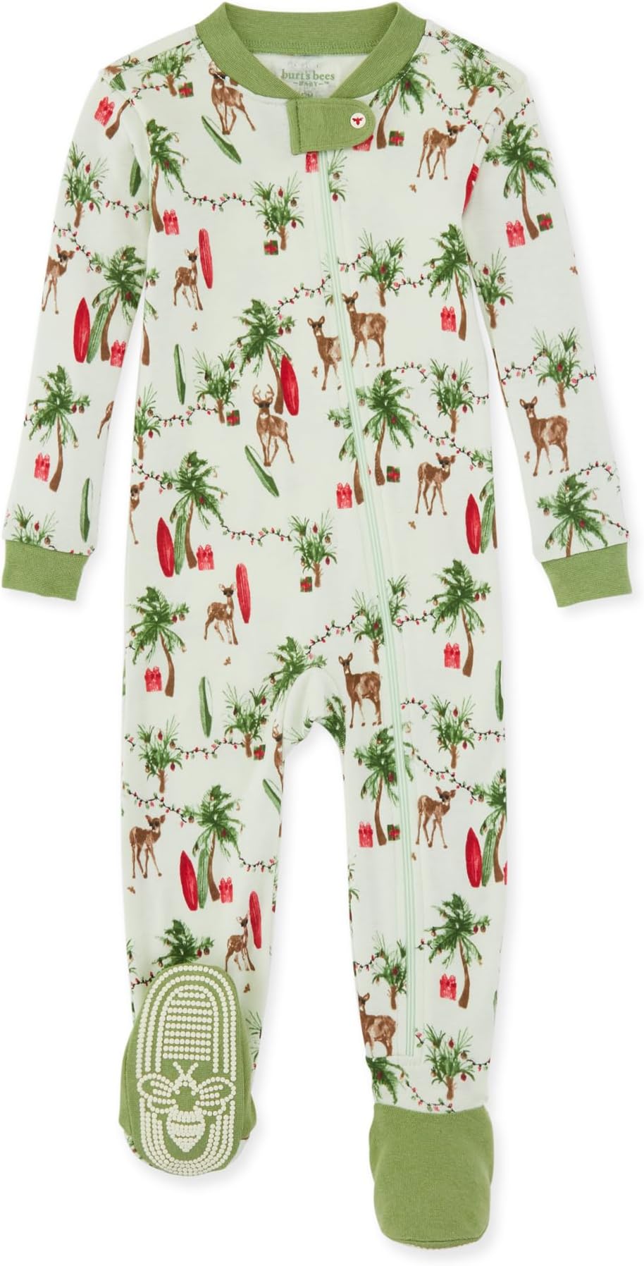 Burt's Bees BabyBaby Boys' Unisex Pajamas, Zip-Front Non-Slip Footed Sleeper Pjs, Organic Cotton