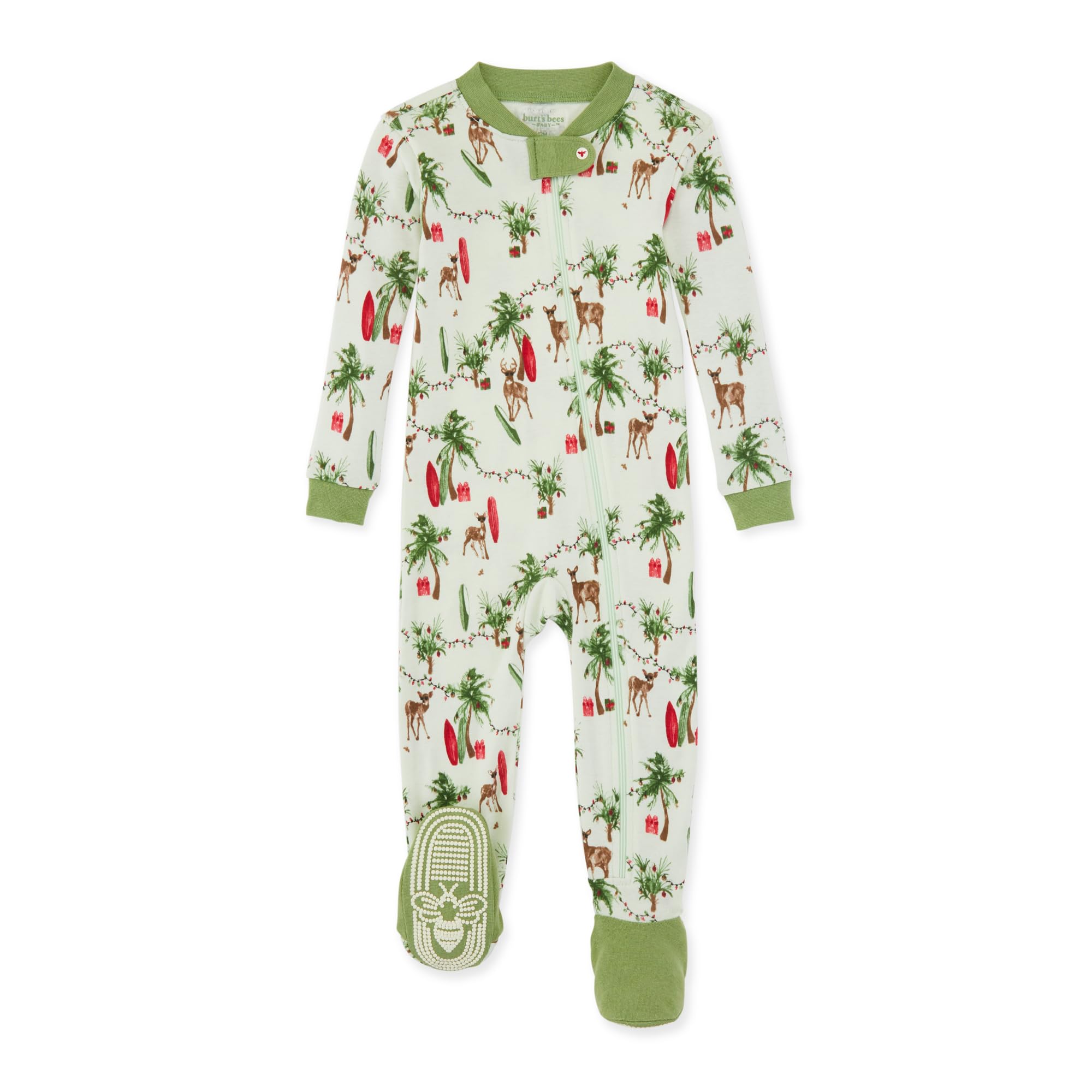 Burt's Bees BabyBaby Boys' Unisex Pajamas, Zip-Front Non-Slip Footed Sleeper Pjs, Organic Cotton