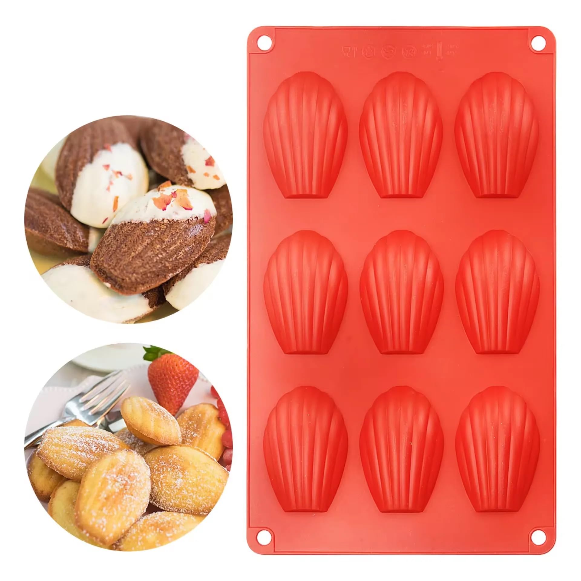 SHOAIB French Madeleine Mould Shell Shape Cookies Baking Mold French Cookies Baking Tray Shell Shape Silicone Mould