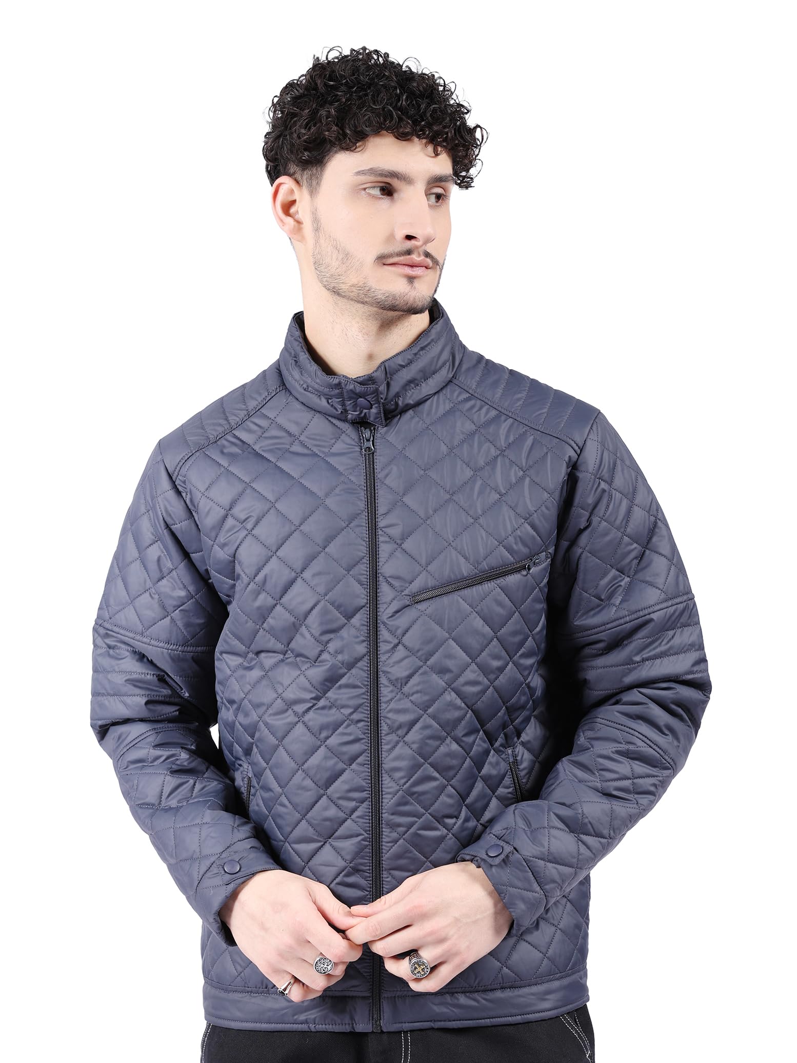 Men's Polyester Standard Puffer Jacket-image-43
