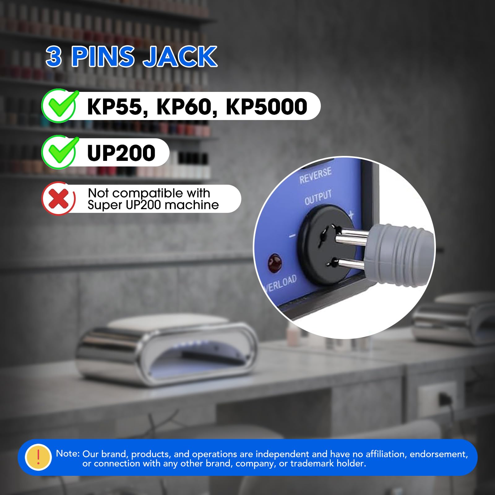 Perceuse à ongles à main pour machine UP200, KUPA KP55, KP60, KP5000, 35000 tr/min, poignée de rechange pour lime à ongles électrique professionnelle, 3 broches pour outil de manucure, faible bruit et