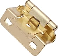 Vista 4 de DecoBasics - Juego de 20 bisagras de gabinete de oro cepillado con superposición de 1/2 pulgada para puertas de gabinete (10 pares) – Bisagra