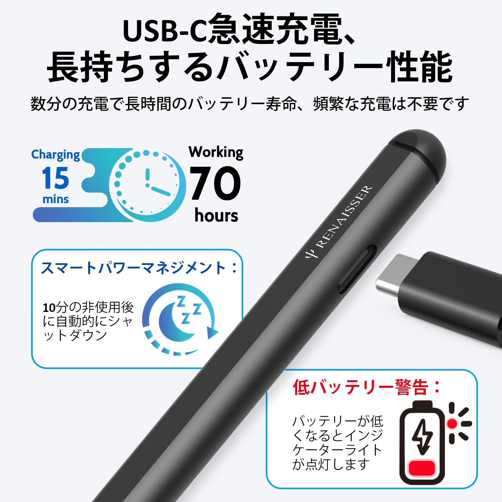 Amazon | 台湾RENAISSER Microsoft Surface用タッチペン、台湾製