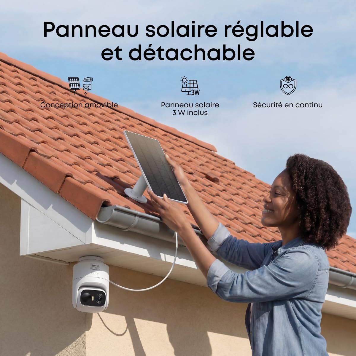 eufy Security eufyCam C37 2K Caméra Surveillance WiFi extérieur sans Fil | Caméra extérieure, suivi IA à 360° PTZ, énergie solaire, détection IA, sans frais, stockage local