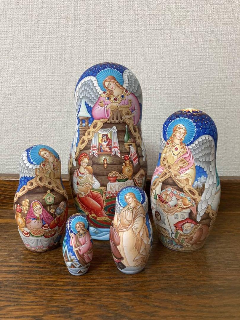 Amazon | ロシア雑貨イコン マトリョーシカ天使(5P)オルガ作コブロフ