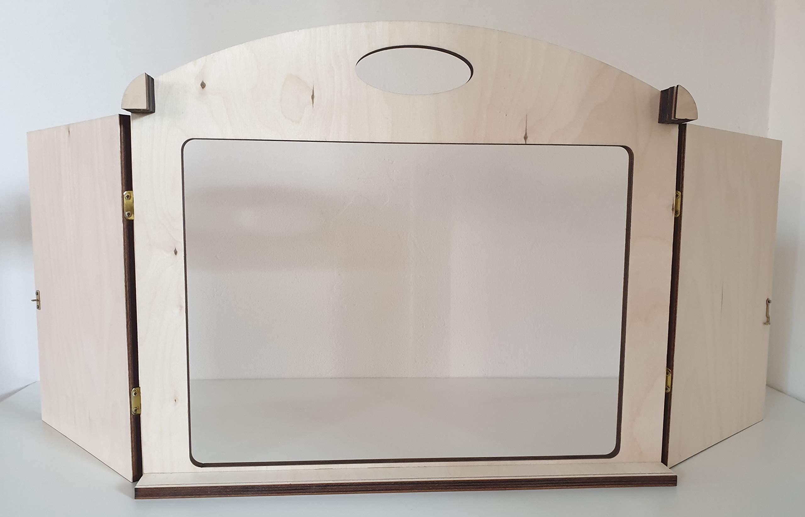 Erzähltheater Kamishibai deluxe - aus Holz für DIN A3 Bildgeschichten mit abnehmbarer transparenter Rückwand (Natur, Natur, Natur)
