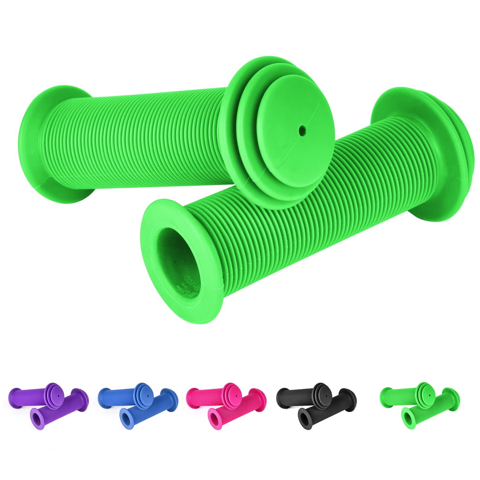 Manopole Manubrio Bici In Gomma Morbida E Antiscivolo – Impugnature Ergonomiche Per Bambino E Adulto, Facili Da Montare, Colore Tinta Unita (62g, 10x2.2cm)