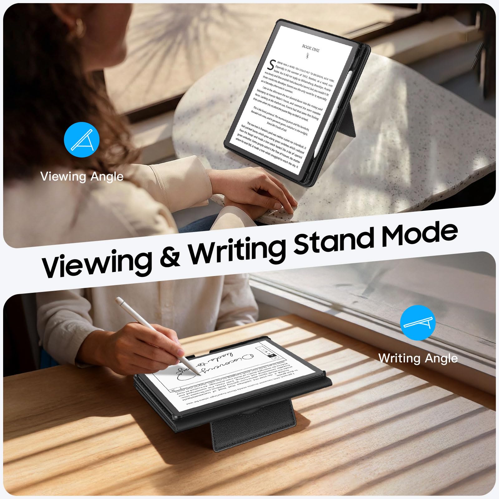 FINTIE Custodia per 11" Kindle Scribe (3ª Generazione, 2025) & Kindle Scribe Colorsoft (1ª Generazion, 2025) - Protettiva Supporto Stand Cover con Slot per schede & Hand Strap, Nero - 3