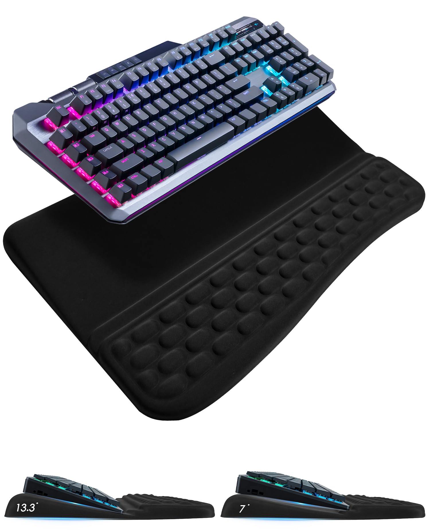 Wrist Rest with Keyboard Stand Computer Wrist Support Pad Ergonomic Tilted Keyboard Riser Holder with Wrist Pad Memory