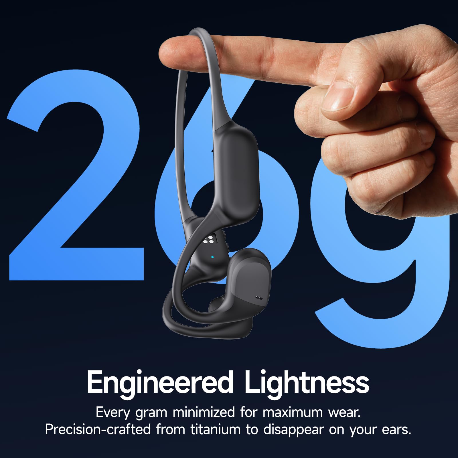 Casque Conduction Aérienne Open Ear,Écouteurs Sans Fil Bluetooth 6.0,8 Go