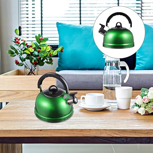 Miniatura 4 de DOITOOL Hervidor de té para estufa, tetera silbante, tetera de acero inoxidable, tetera para estufa, gran capacidad, 1.2 L, hervidor de té verde de