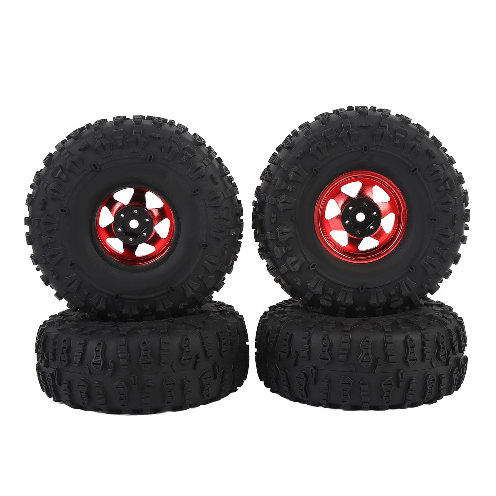 Generic Wysokowydajny Zestaw Opon 1,9 Cala do Gąsienic RC na Trudne Przygody do Axial SCX10 Wykonany z i Metalu, 4 szt. (czerwony)