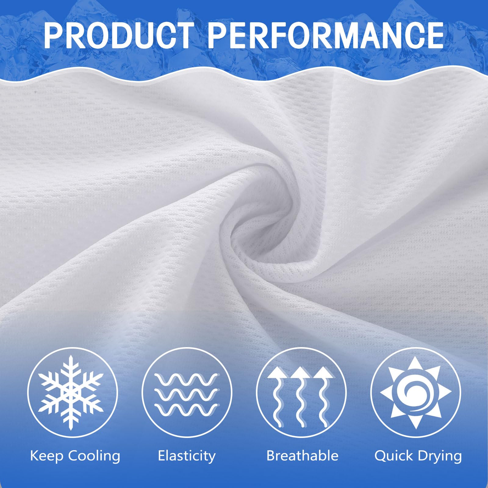 Confezione da 200 Asciugamani rinfrescanti sfusi 40"x12" (101x30 cm) per Collo e Viso,Asciugamani rinfrescanti in Microfibra Traspirante per Allenamento in Palestra,Yoga,Golf,Sport e Corsa (Bianchi)