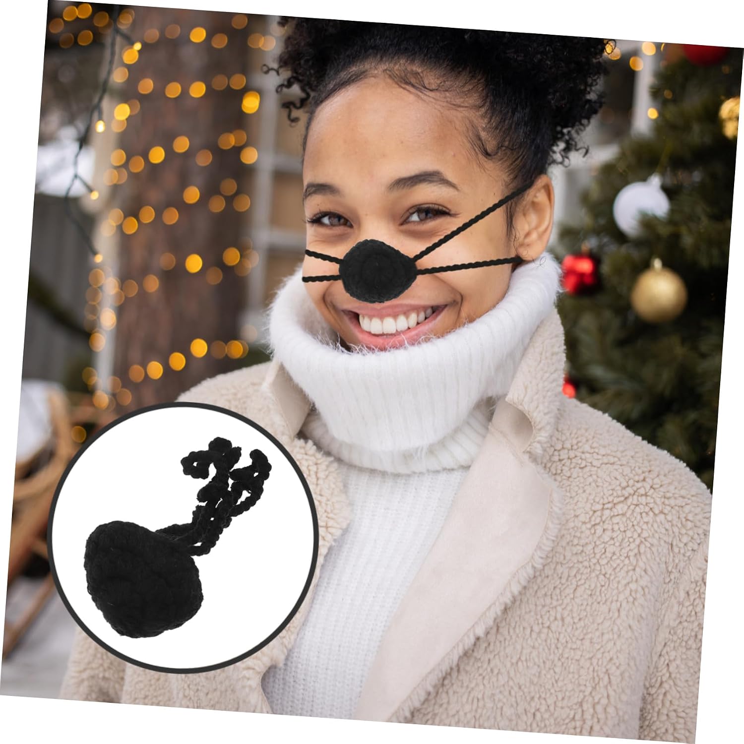 FOMIYES Outdoor Nose Cover Comfortable Winter Nose Protector Reusable Warmer Made from Braided Thread Material for Cold Weather Activities