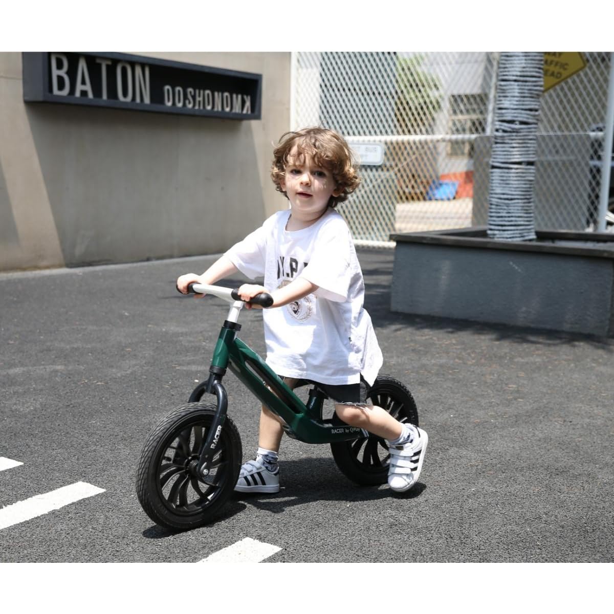 QPlay Rowerek biegowy Racer Junior Magnez czarny/zielony