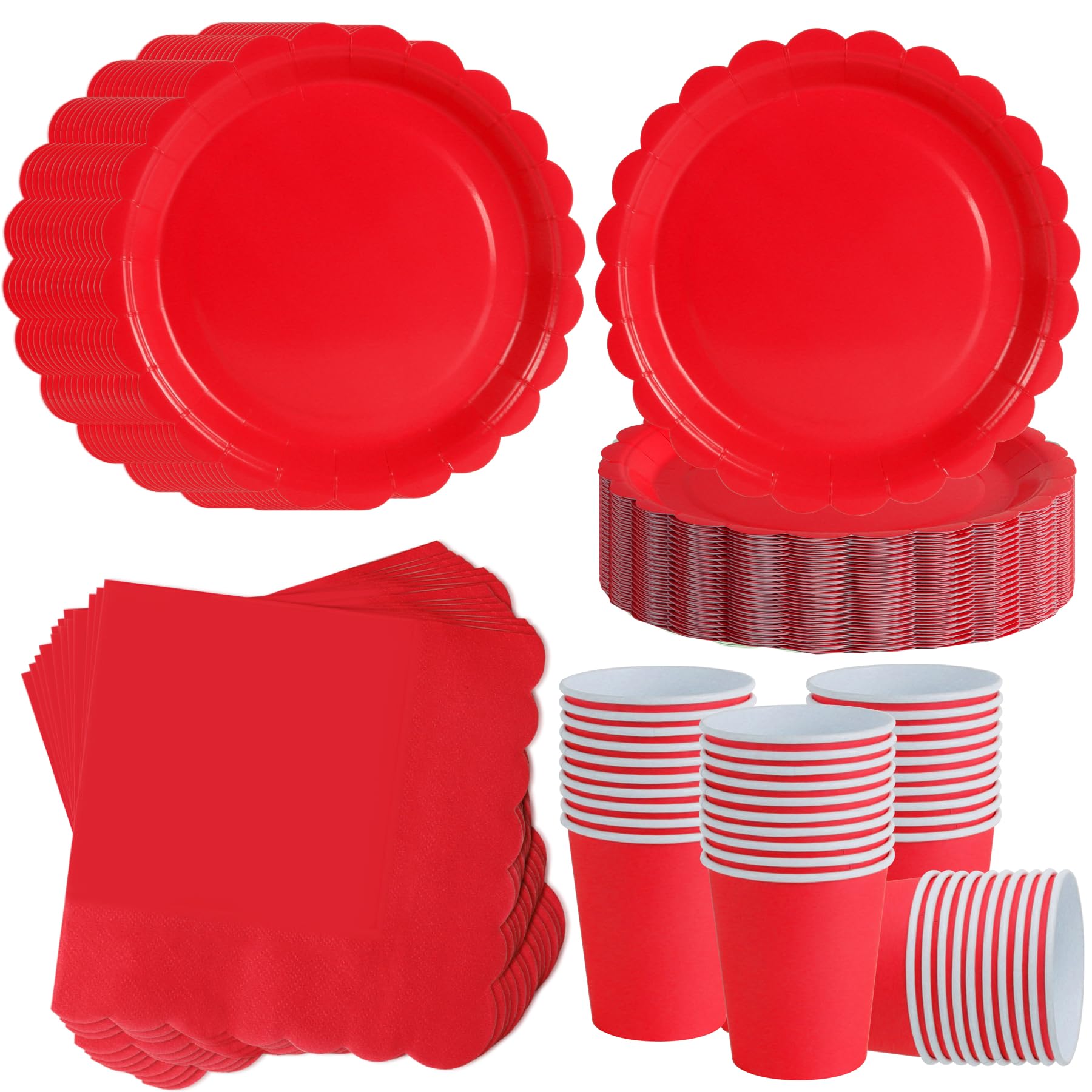ZblPyro Partygeschirr-Set für 40 Gäste |120-tlg. Komplett-Set mit 18cm Pappteller, Pappbecher, Servietten | Perfekt für Themenpartys, Feste und gesellige Events