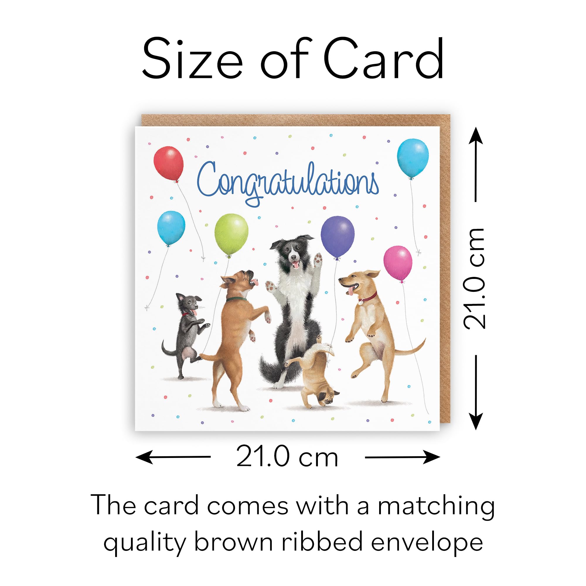 Hunts England, Large Congratulations Card For Him Or Her, Dancing Dogs, Congratulations Card for Men Women, Children - Image 4