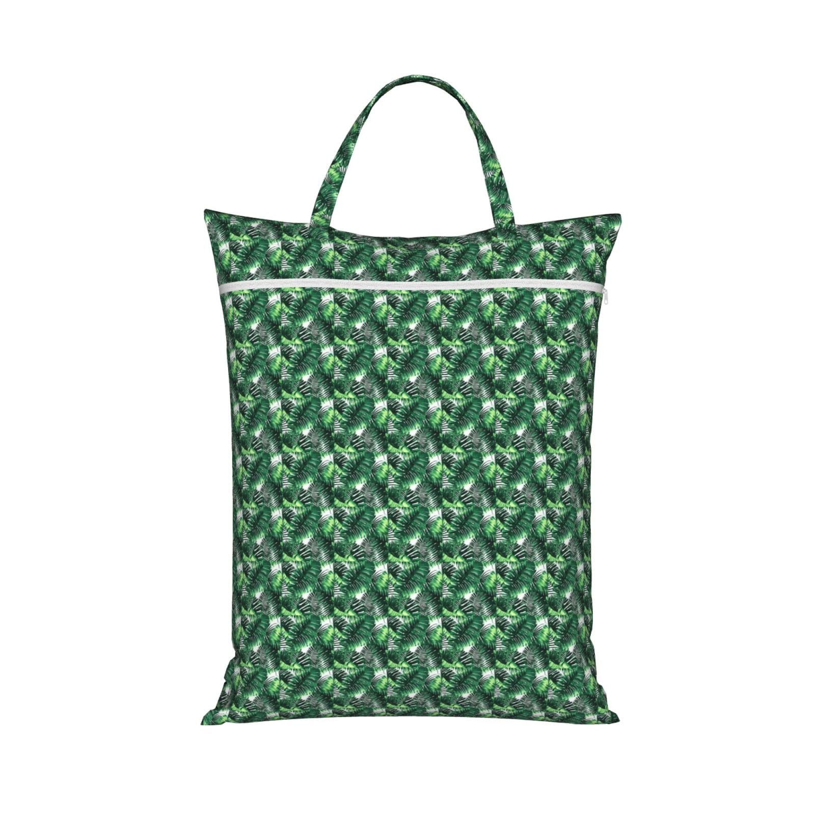 Tropical Palm Banana Leaves Print Travel Laundry Bag Foldable Lightweight Camping Beach Dorm Weekend Getaways