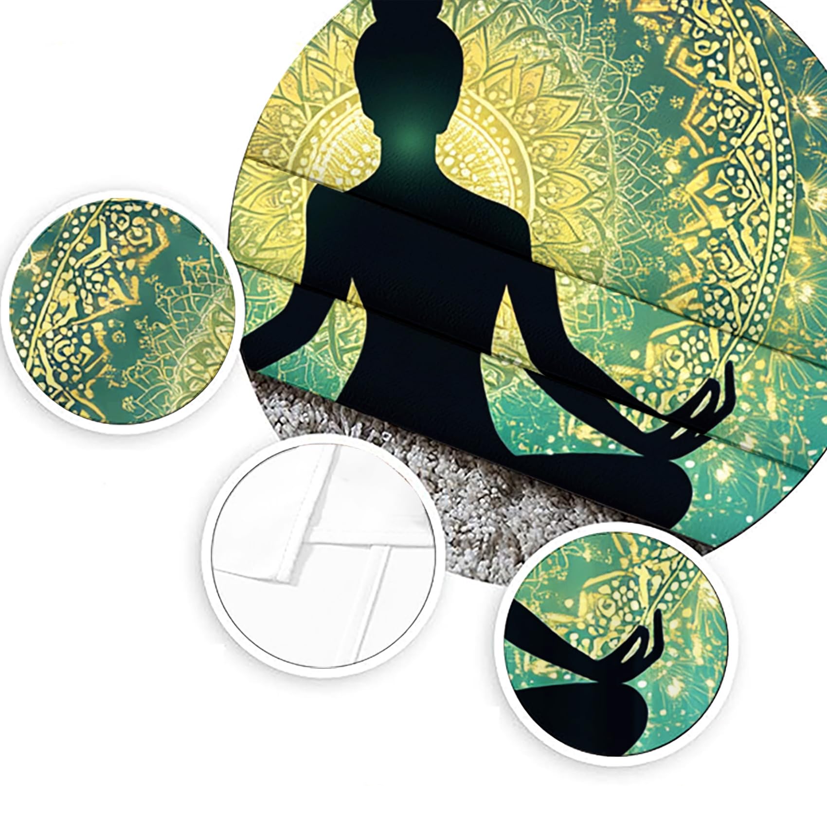 Generisch Boho Mandala Vorhang, Wohnzimmer Schlafzimmer Blickdichte Vorhänge, Yoga Meditation Indianer Hippie Gardinen, mit Ösen Verdunkelungsvorhang, Vorhänge 2er Set, 170x200 cm Dm8&s-255