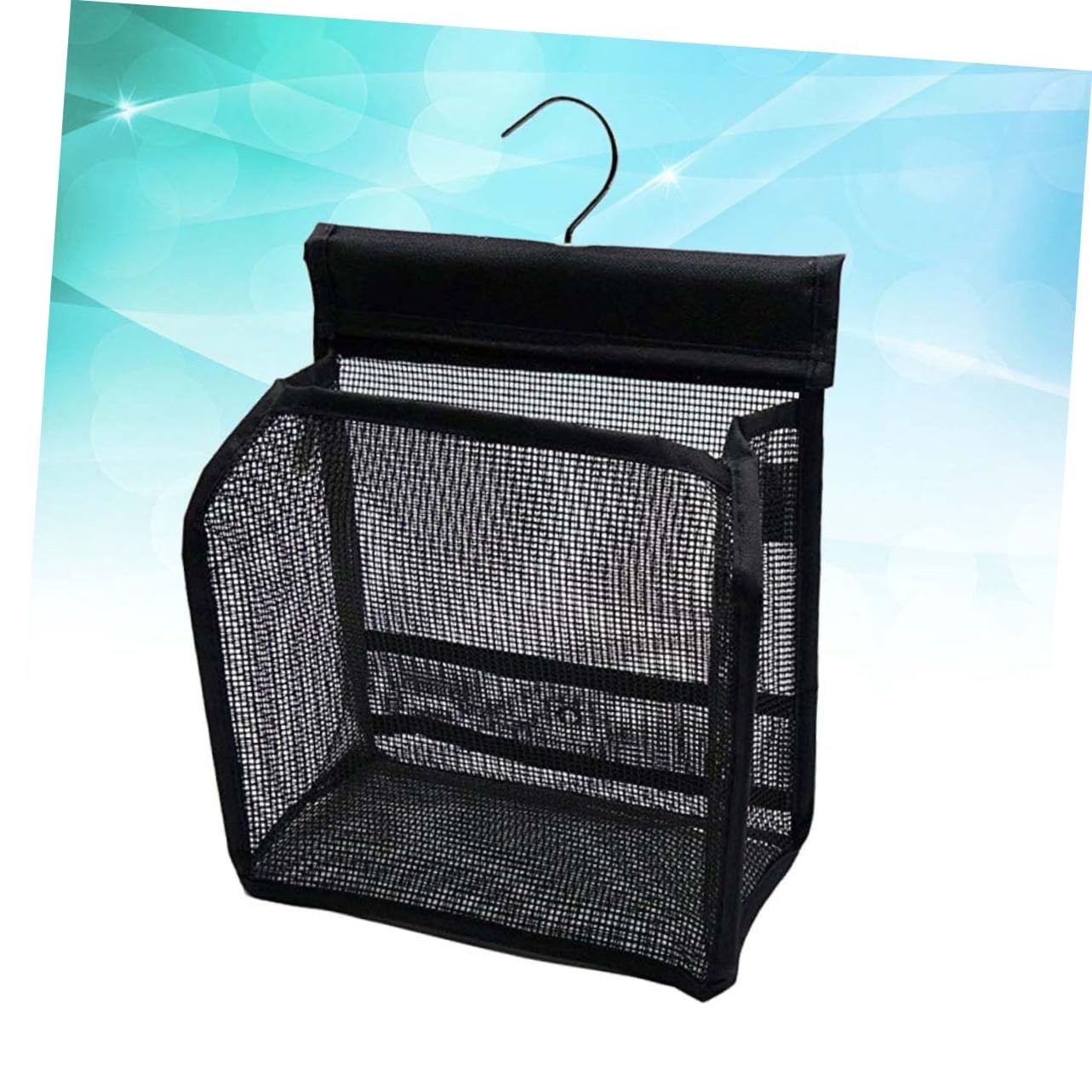 VICASKY Cestino Portaoggetti Doccia da Appendere 3 Pezzi in Pvc Nero | Interno Profondo, per Accessori Doccia e Bagno, Formato Pratico per Viaggio