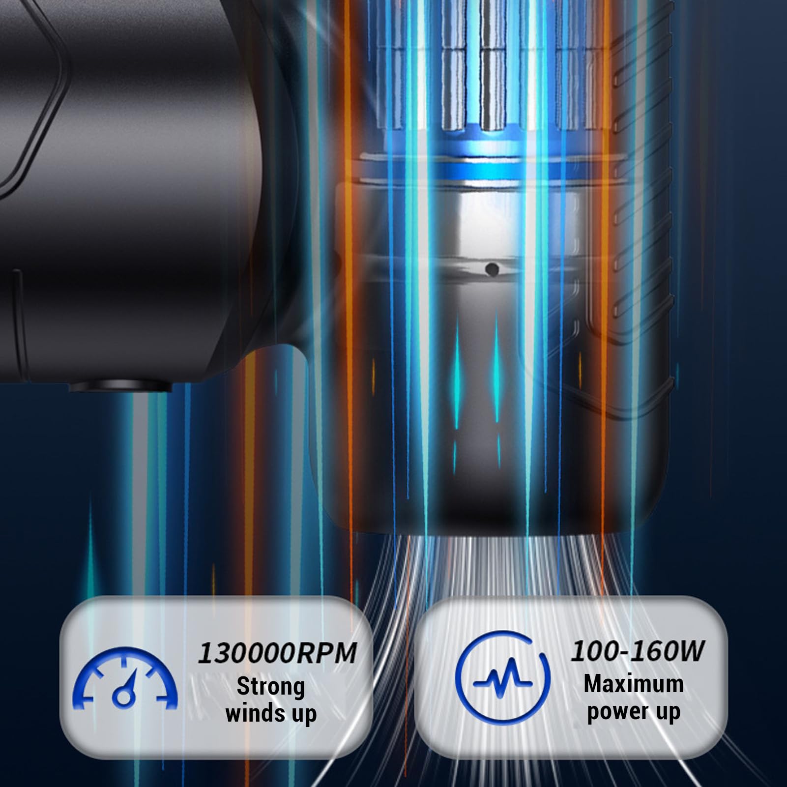 Bewinner Mini Soffiatore Elettrico Ricaricabile a Batteria per Spolverino Ad Aria Compressa da 130000 Giri/min, Motore Senza Spazzole 3 velocità 6000mAh Ventilatore per Tastiera PC Pulizia Auto