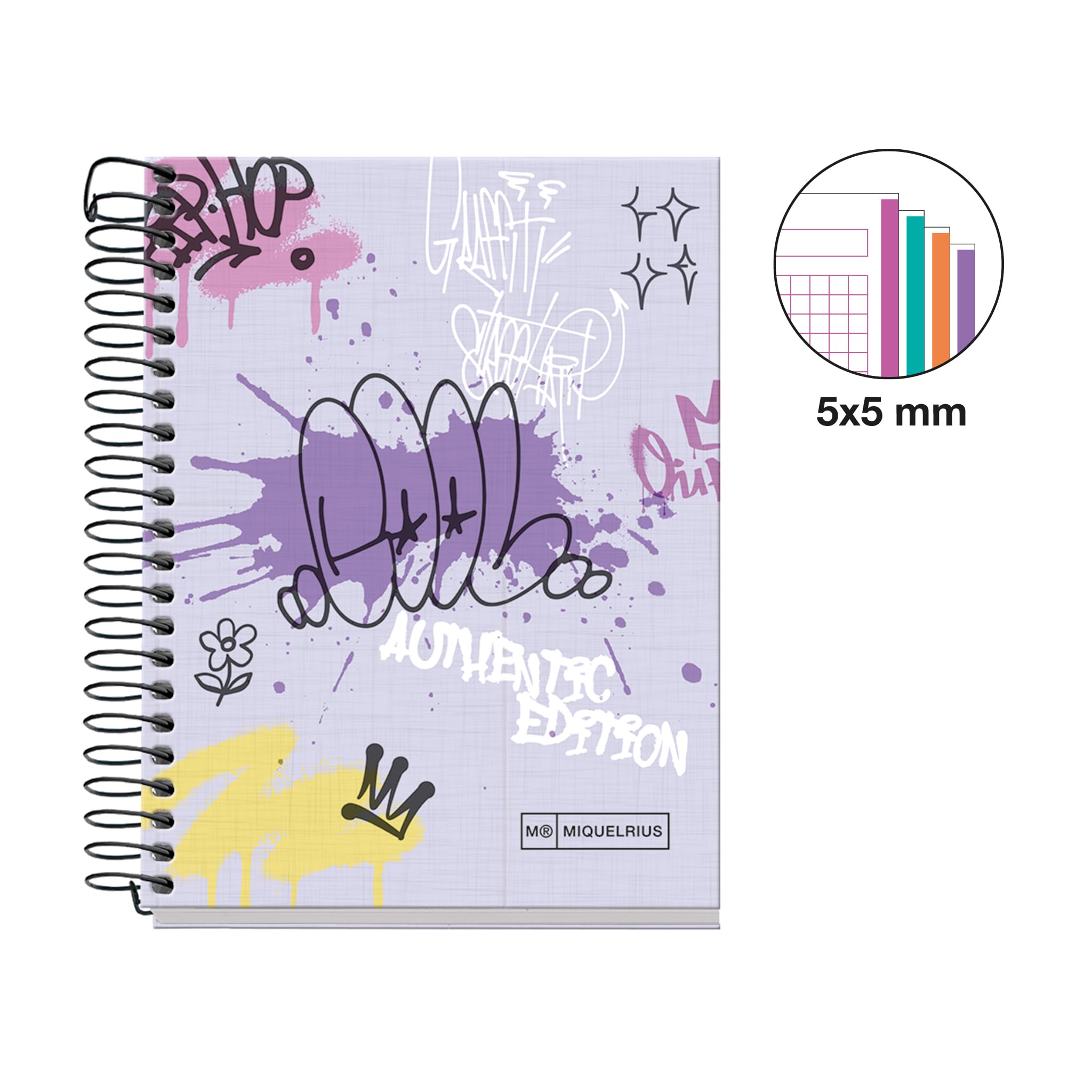 Miquelrius, A6 notebook, 5 mm grid, hardcover notebook, A6 notebook with 120 micro-perforated sheets - Image 2