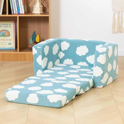 Miniatura 8 de ALIMORDEN Silla para niños 2 en 1 ultrasuave con espuma para acurrucarse, azul