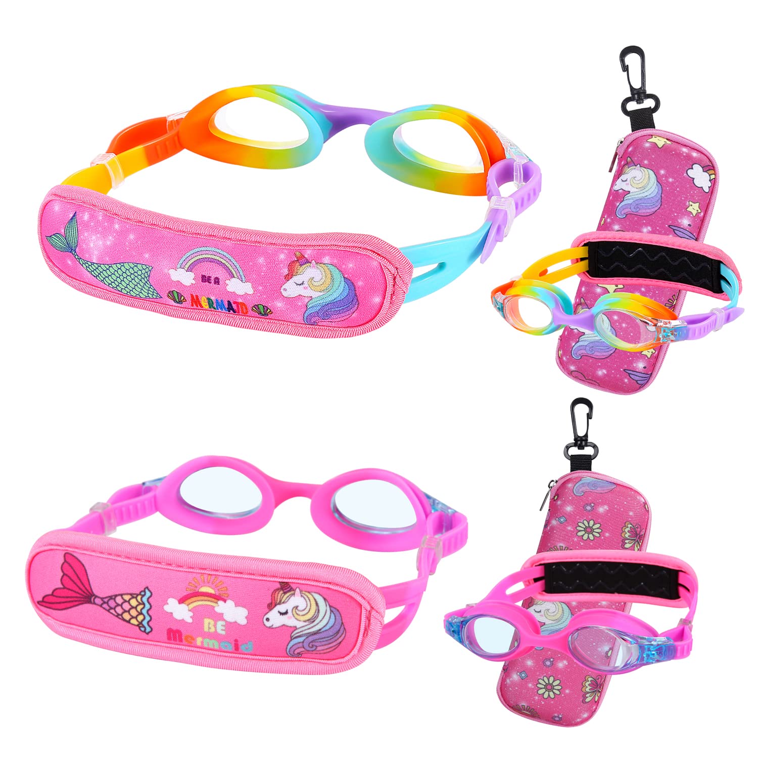 Kinder-Schwimmbrille, Alter 3–8 Jahre, Kleinkindbrille, kein Ziehen, Kinderschwimmmaske, Stoffband