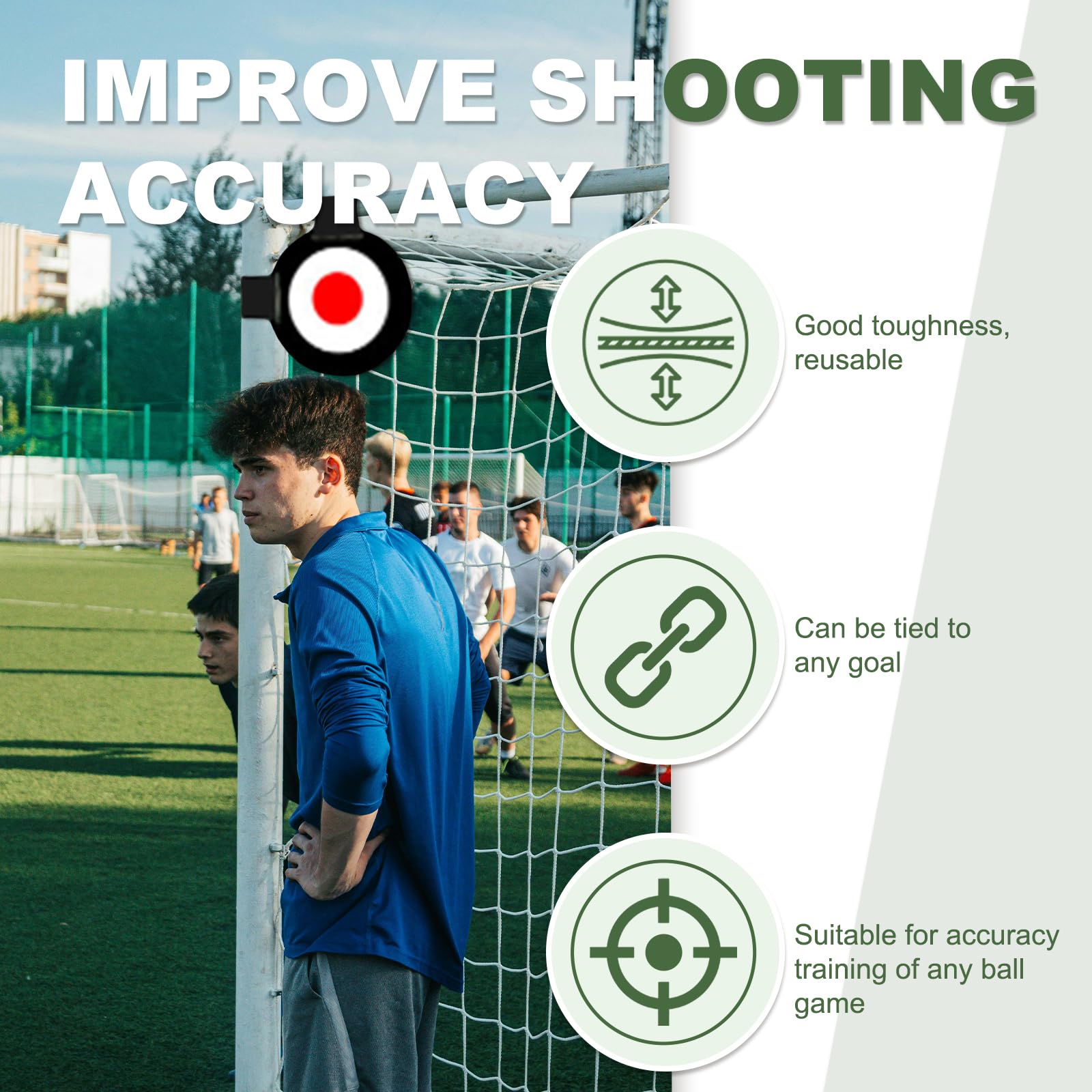 Bersagli per Porta da Calcio - 2 Dischi per Allenamento con 4 Cinghie Regolabili (30cm + 60cm) - Attrezzatura per Esercizi di Tiro per Bambini, Allenatori e Professionisti