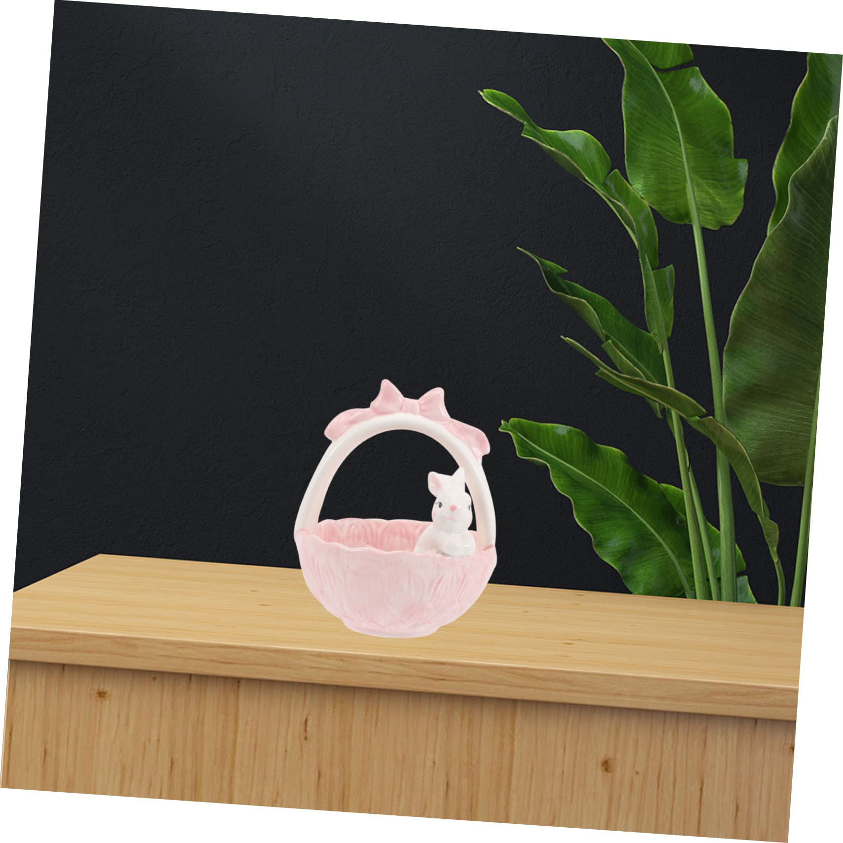 Cabilock 2 Pz cesto di Pasqua bonbon ciotola di caramelle coniglietto bidone easter bunny easter basket piccole statue di conigli da scrivania decorazione della statua di coniglio ceramica