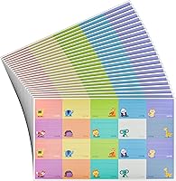 Juvale 500-Pack Baby Bottle Labels for Daycare - Removable Multicolor Animal Stickers (1.5x1 in) Writable Name Tags for Bottles & Jars