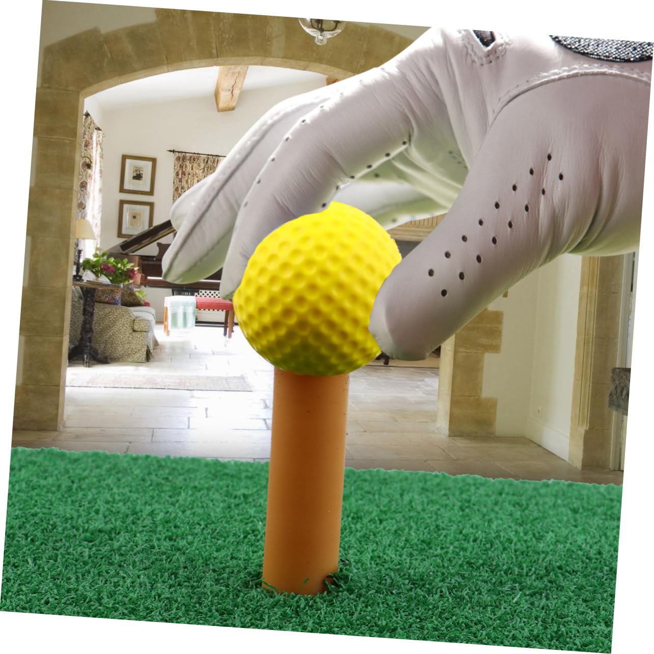 FOYTOKI Golf Bunker Mat 5 Pack Practice Mat for Indoor/Outdoor Golfing Realistic Grass Texture Easy to Roll up and Store