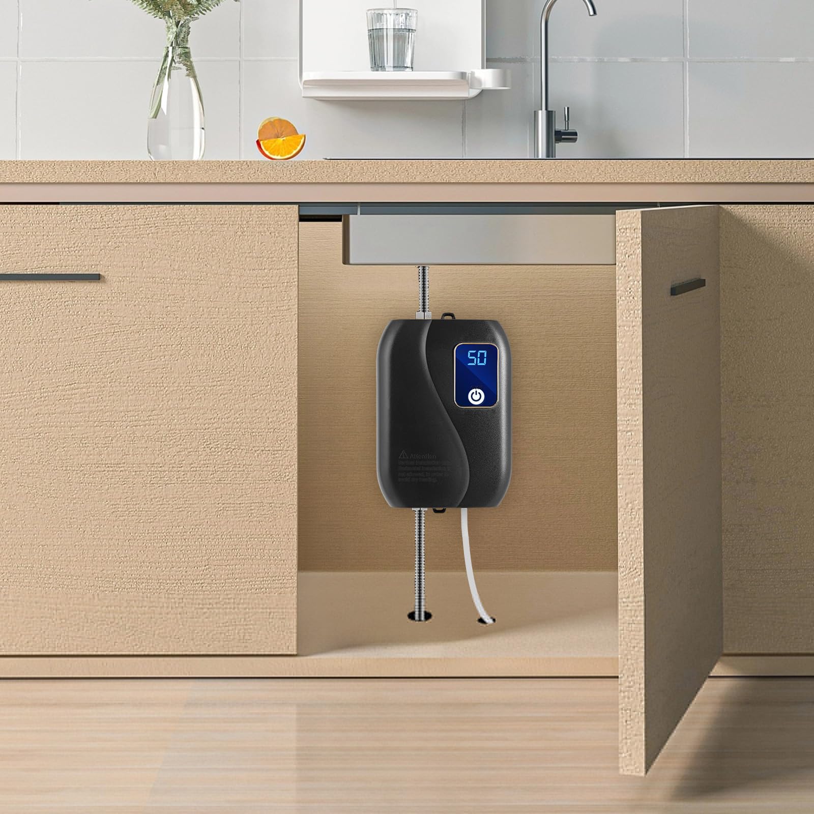 Podgrzewacz wody 3500 W, elektryczny podgrzewacz wody, mini podgrzewacz wody, bezzbiornikowy, do kuchni i łazienki