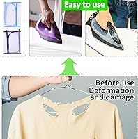 Vista 7 de Paquete de 2 protectores de malla abrasiva para planchar, protector de planchado que ahorra quemadura, paño de planchado para proteger la ropa