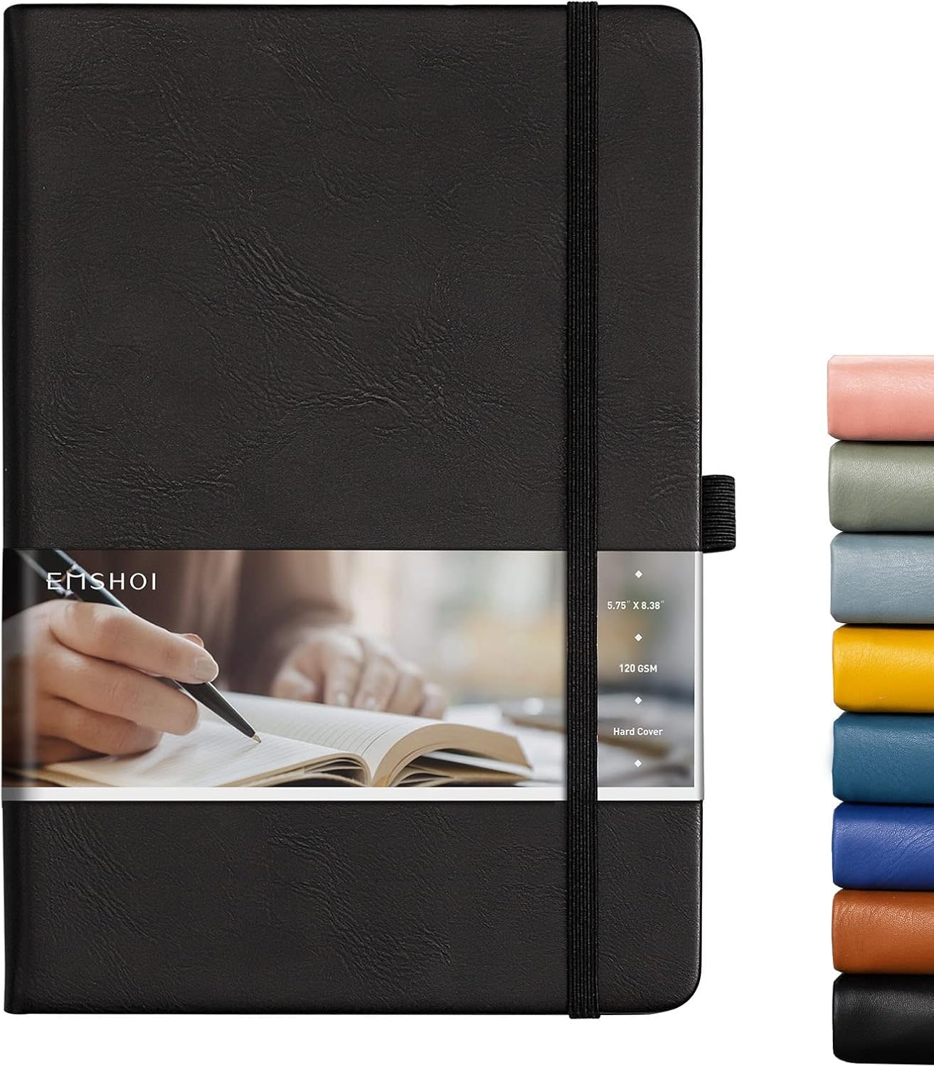 EMSHOI A5 Ruled 120Gsm Thick Black Notebook Thick 120gsm Lined