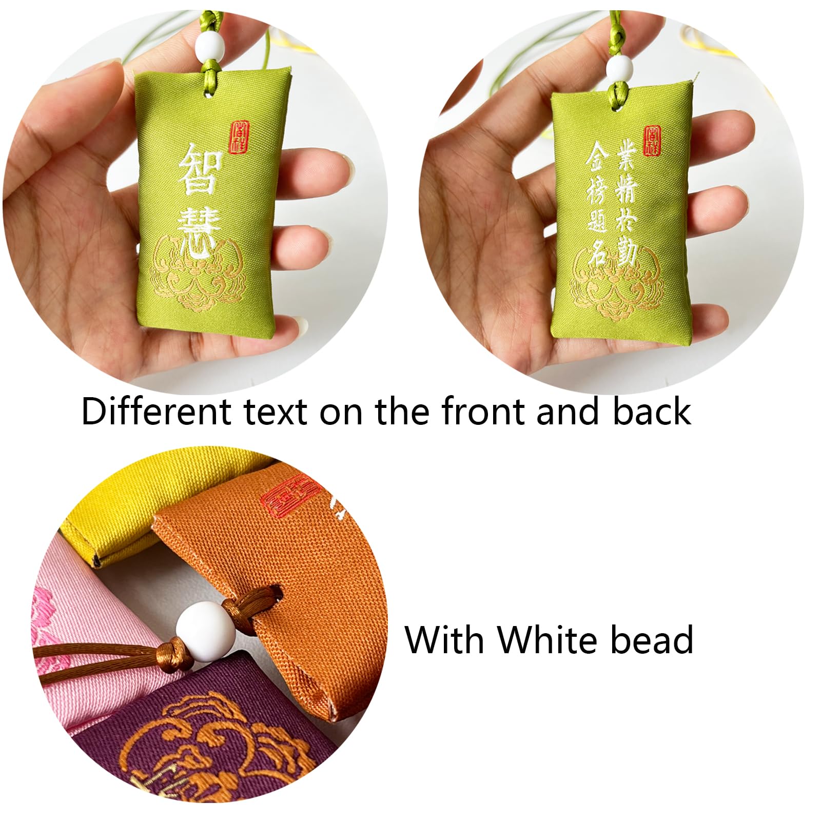 11 Pezzi Portafortuna Giapponesi In Tessuto Broccato - Amuleti Benedizione Per Piante, Auto E Porte