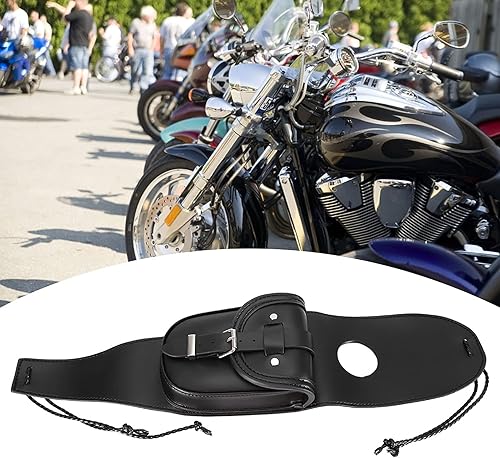 Universal motocicleta negro PU tanque de combustible chap remaches sujetador cubierta de tanque de gas de cuero almohadilla de panel de babero bolsa disponible en Yaxa Peru