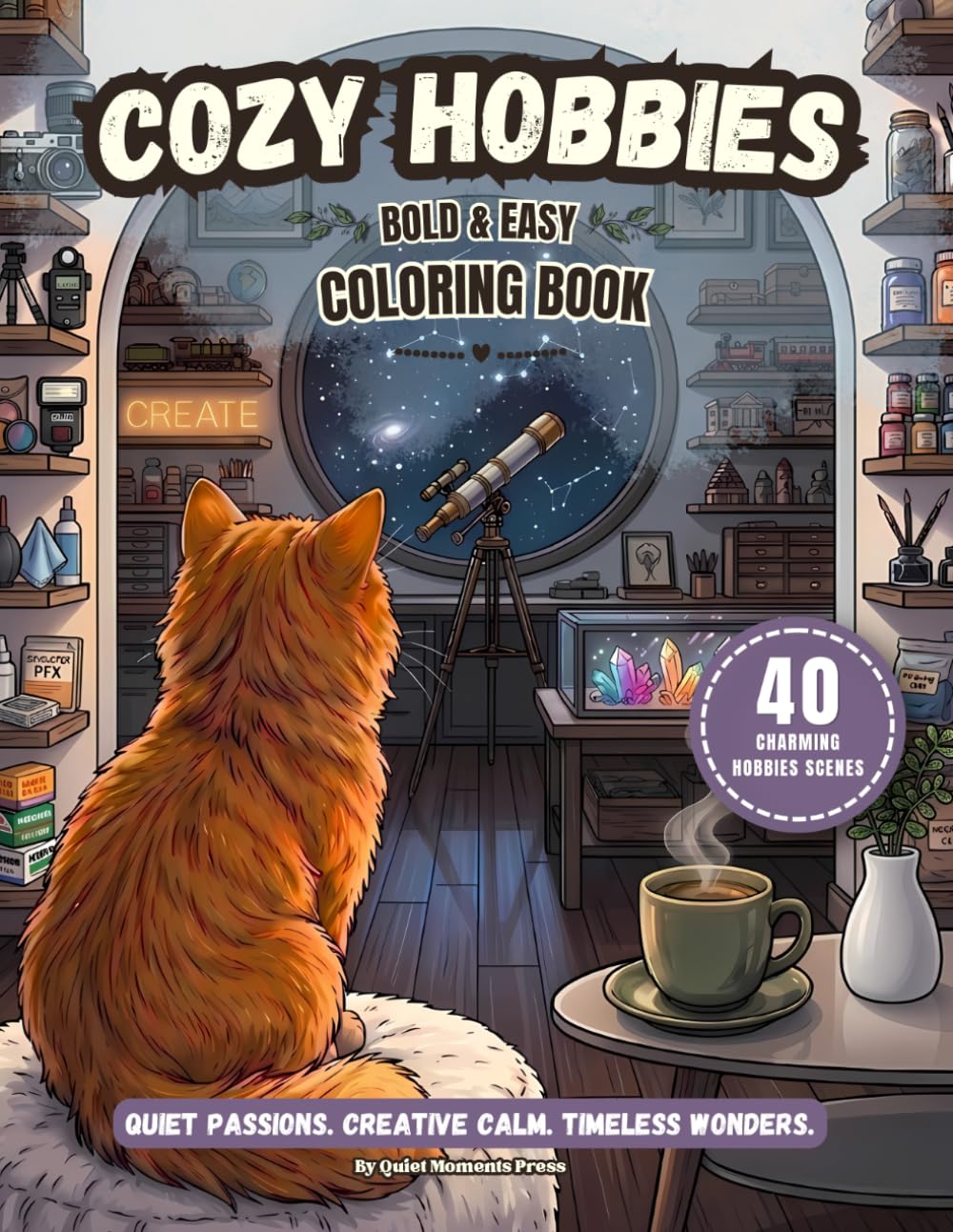 Cozy Hobbies: Bold and Easy Coloring Book (Quiet Moments Press)