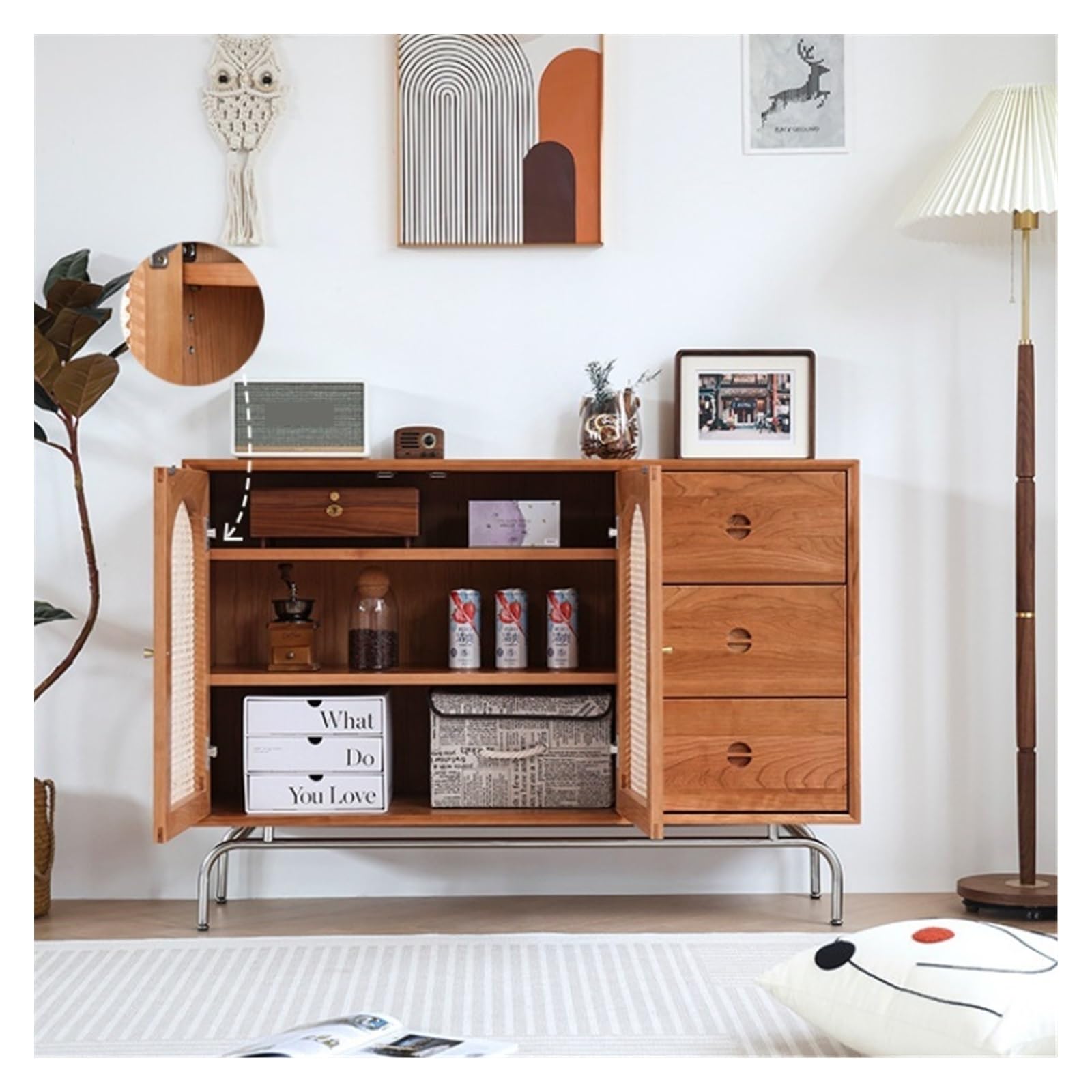 Armadio cucina Credenza in legno for la casa Soggiorno multifunzionale stoccaggio