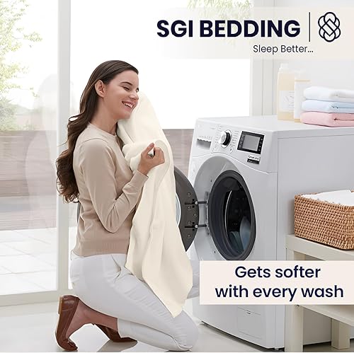 Miniatura 6 de SGI bedding Juego de sábanas 100% de algodón egipcio tamaño RV King de 600 hilos, suaves, frescas, bolsillo profundo de 16 pulgadas, ropa de cama de