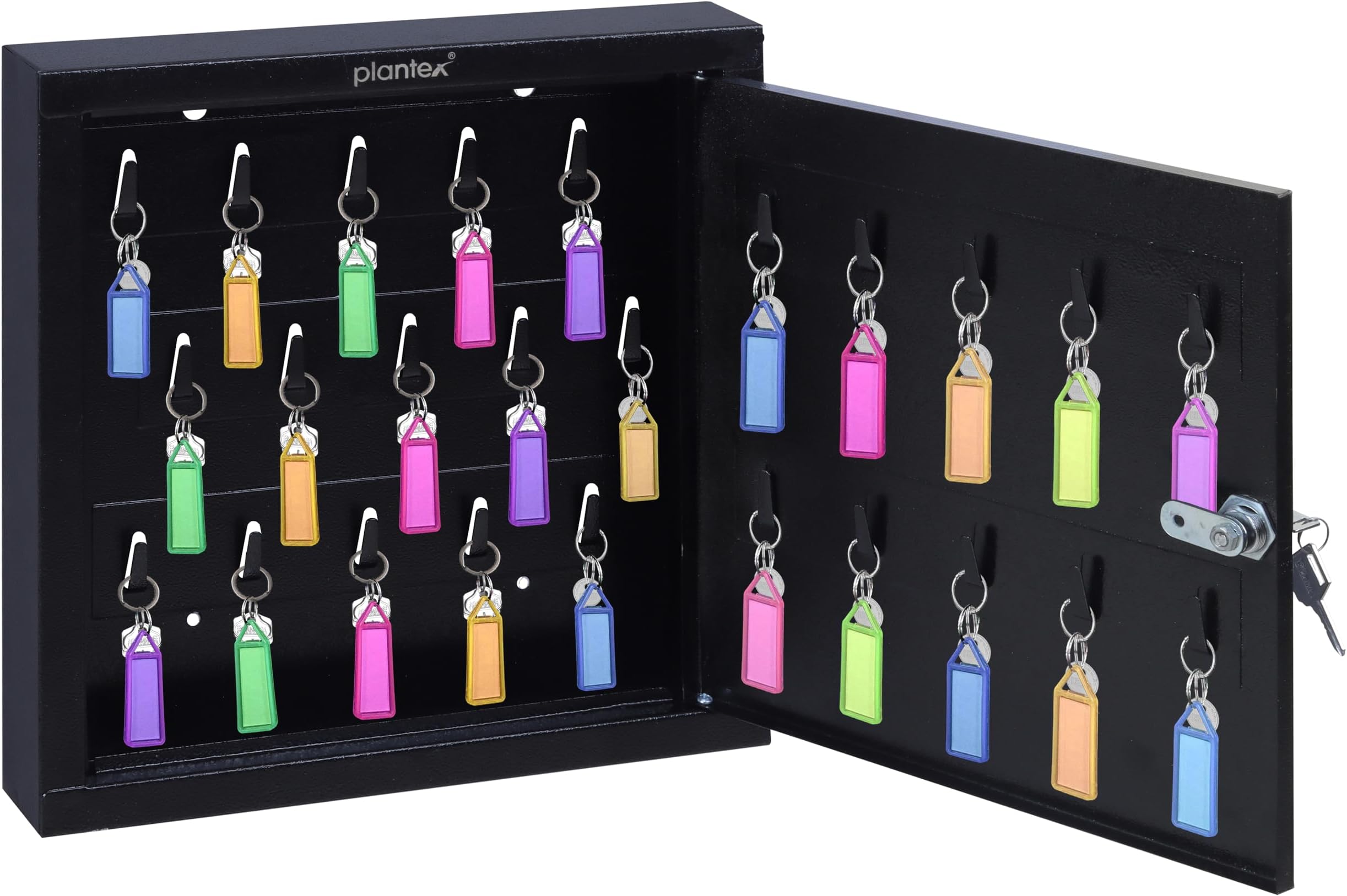 GI Metal Key Storage Box/Key Cabinet with 25 Key-Holders with Lock for Home/Key Holder for Home/Hotel/Companies/Office - Wall Mount (Black)