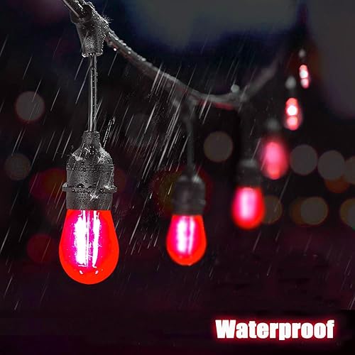 Miniatura 4 de Bombillas LED S14 de repuesto de 2 W, color rojo, inastillables, impermeables, decorativas, E26, filamento rojo E26, bombillas Edison para
