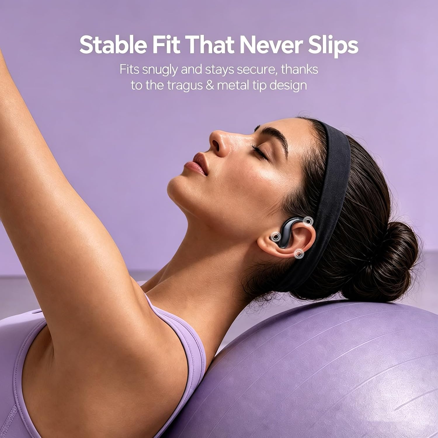 Xmenha Semi Open Over Ear Earbuds Wireless Bluetooth Semi Open Ear Headphones Air Conduction Earbuds with Over-Ear Hooks Open Ear Buds Out of Ear Headphones