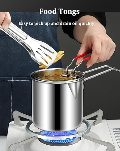 Miniatura 4 de Mini freidora, freidora pequeña de acero inoxidable 316, varias especificaciones del paquete, eficiencia de combustible, mini freidora, con cesta y