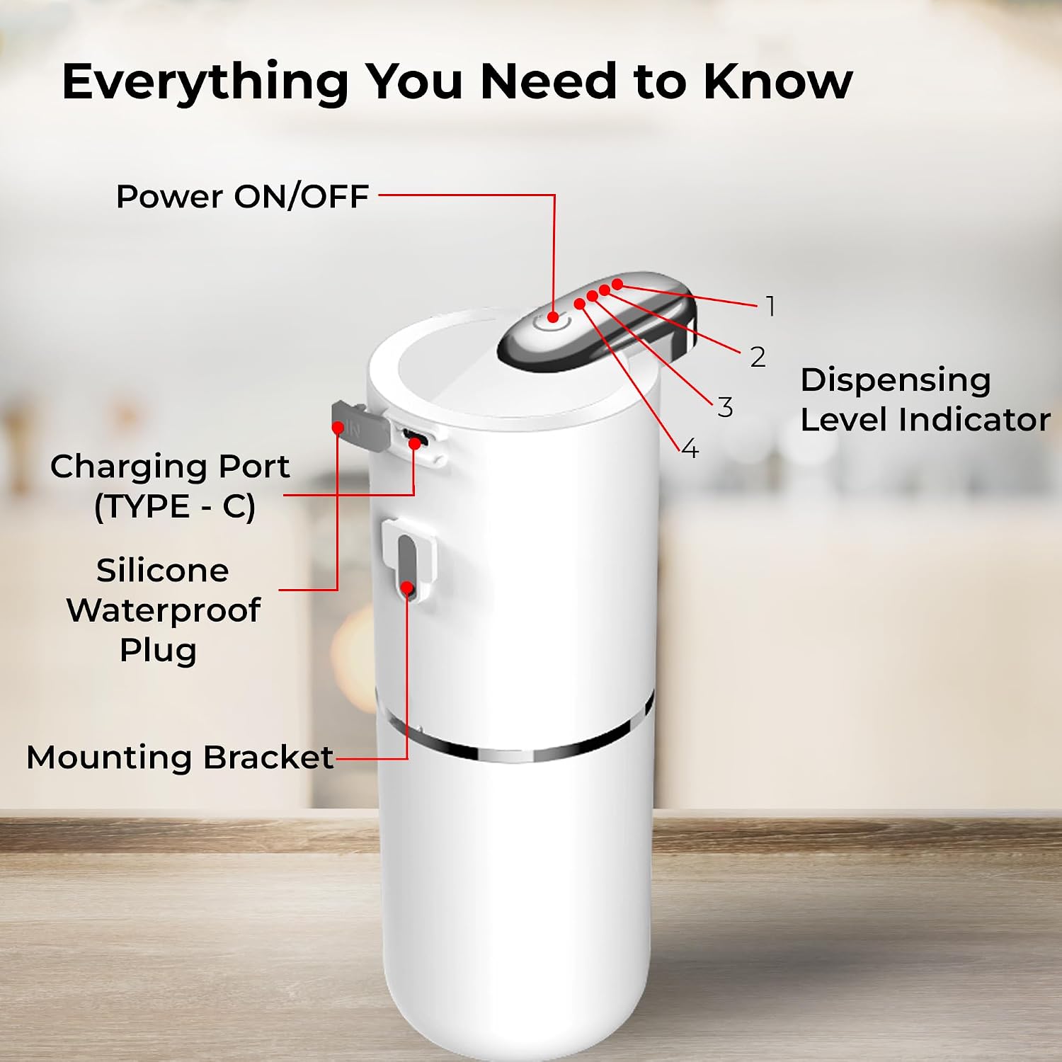 Automatic Foaming Soap Dispenser, White