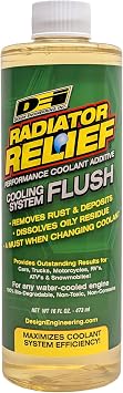 Design Engineering Radiator Relief Cooling System Flush 16 oz Engine Radiator Cleaner and Cooling System Flush Treatment for Improved Cooling Performance and Rust Removal