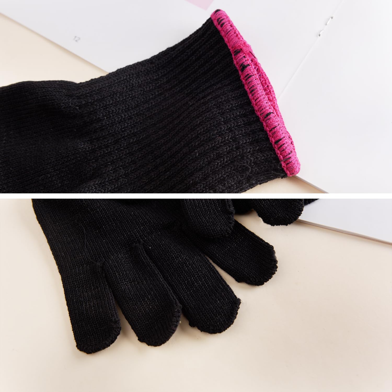 Luxiremi Lot de 2 gants professionnels résistants à la chaleur pour coiffer les cheveux, bloquer la chaleur pour le curling, le curling mur et le fer plat adapté à la main droite et gauche